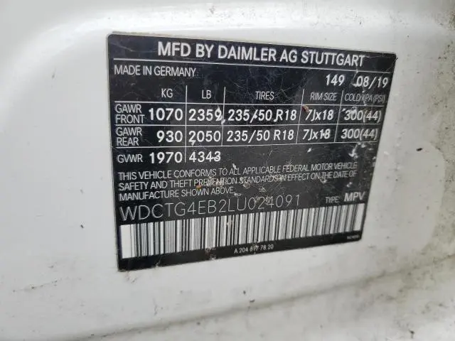 2020 MERCEDES-BENZ GLA 250  