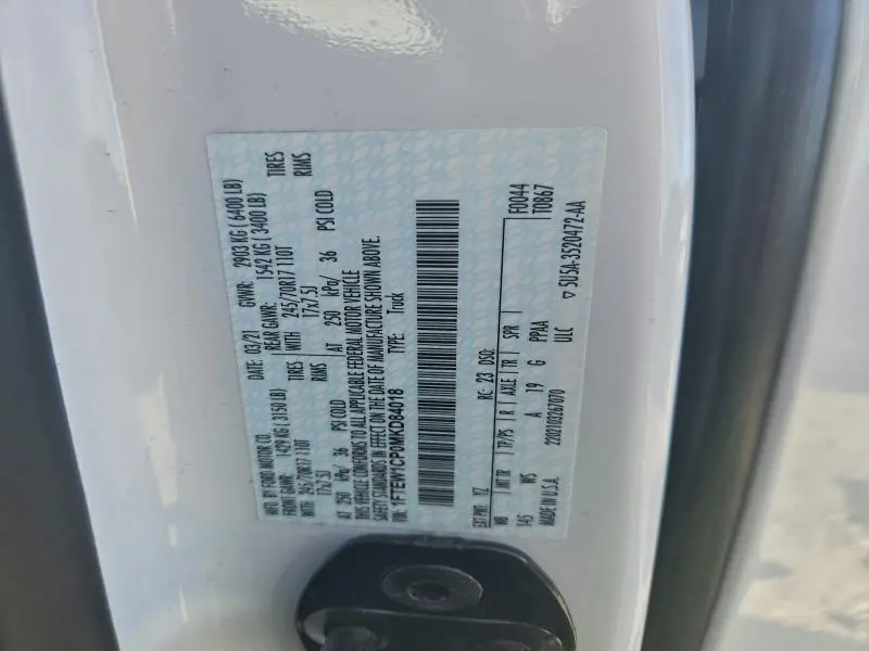 2021 FORD F150 SUPERCREW  