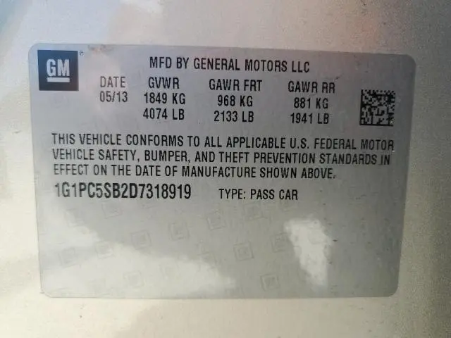 2013 CHEVROLET CRUZE LT  