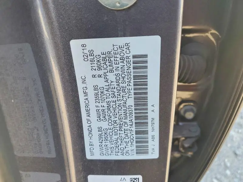 2018 HONDA ACCORD LX  
