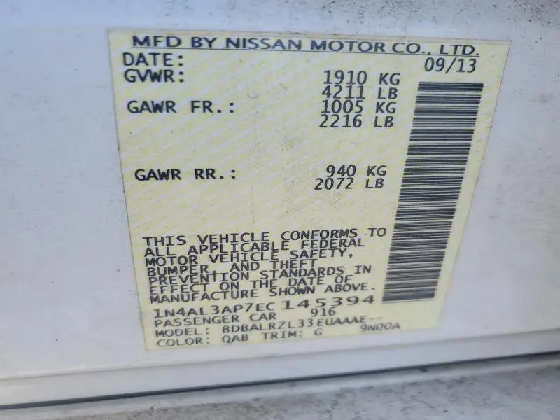 2014 NISSAN ALTIMA   