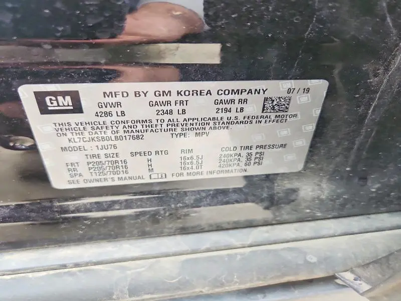 2020 CHEVROLET TRAX LS  