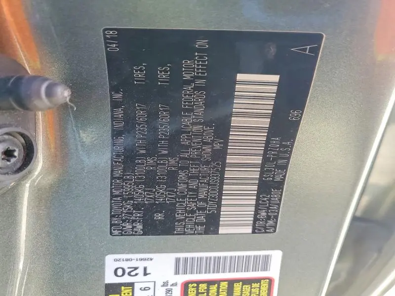 2018 TOYOTA SIENNA   