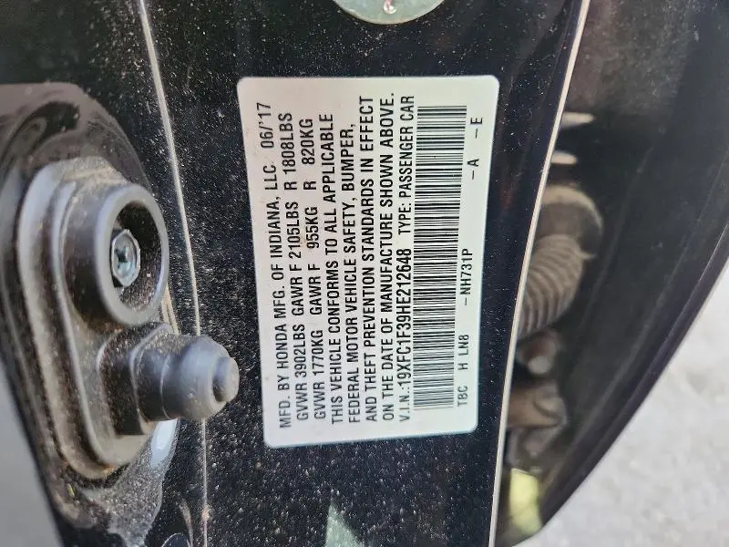 2017 HONDA CIVIC EX  