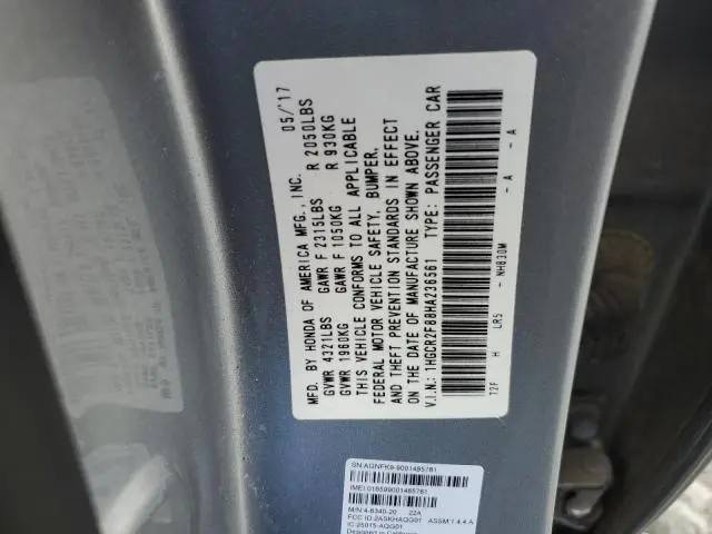 2017 HONDA ACCORD EXL