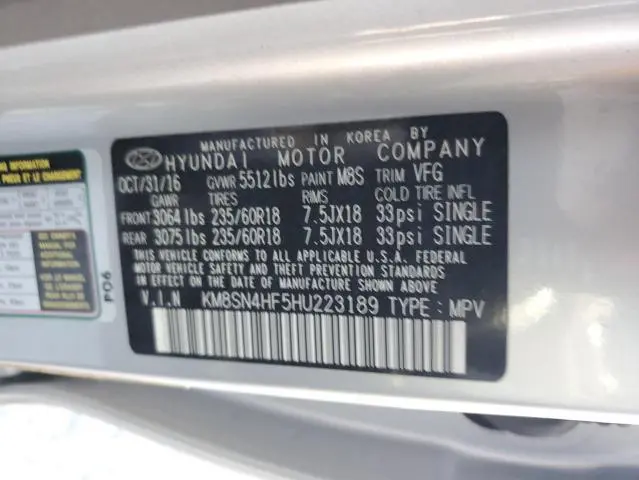 2017 HYUNDAI SANTA FE SE  