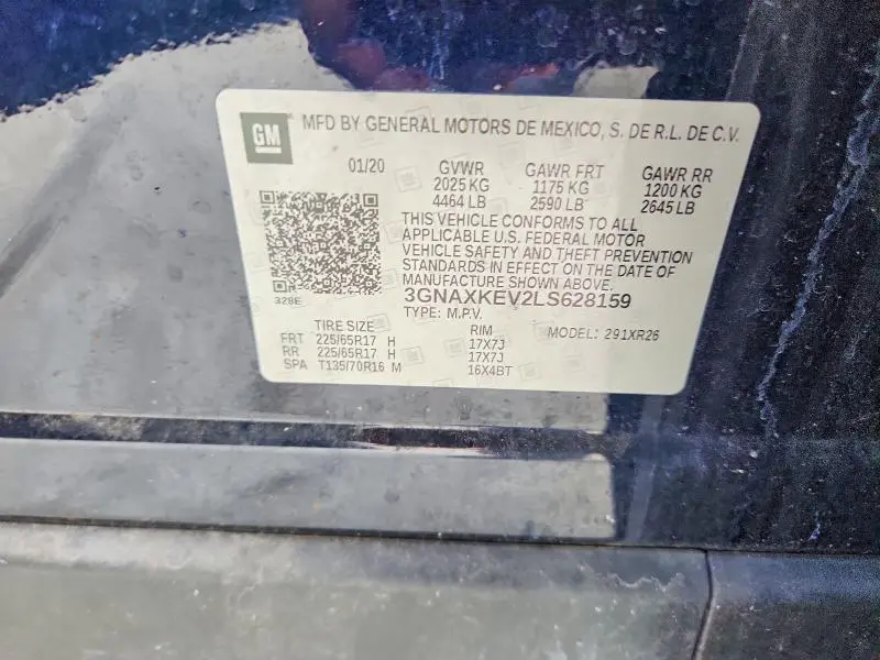 2020 CHEVROLET EQUINOX LT  