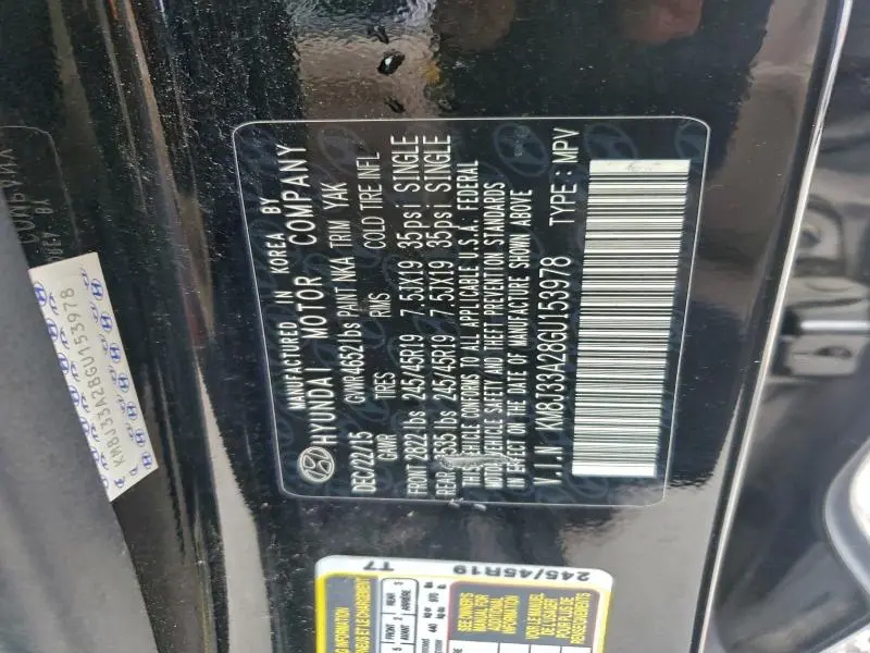 2016 HYUNDAI TUCSON LIMITED  