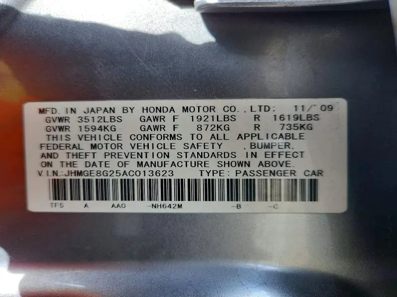 2010 HONDA FIT   