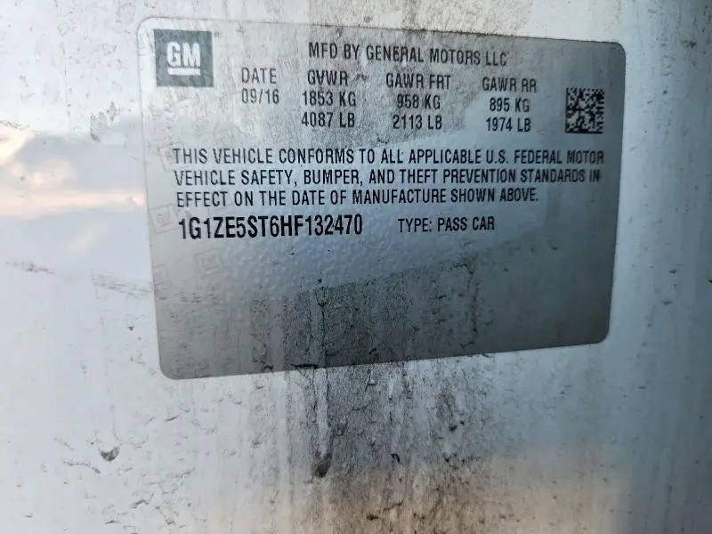 2017 CHEVROLET MALIBU LT  