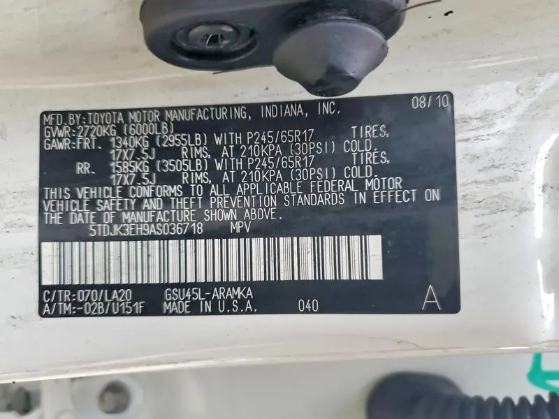 2010 TOYOTA HIGHLANDER SE  