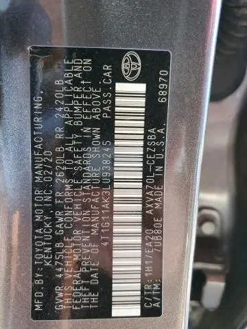 2020 TOYOTA CAMRY SE