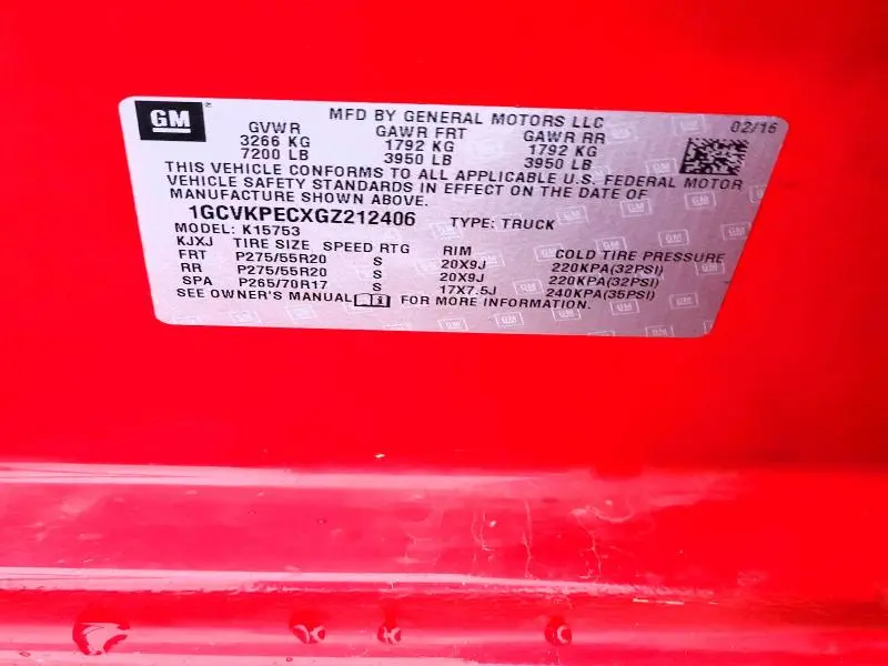 2016 CHEVROLET SILVERADO K1500 CUSTOM  