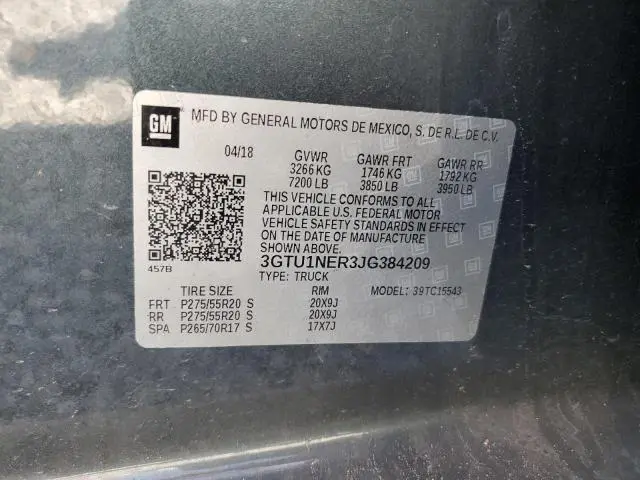 2018 GMC SIERRA C1500 SLT  