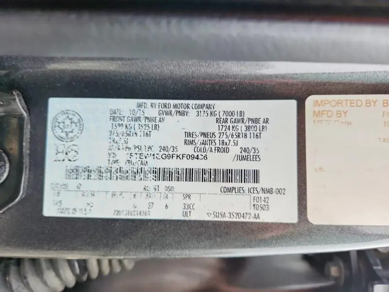 2015 FORD F150 SUPERCREW  
