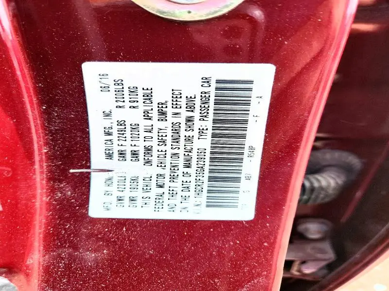 2016 HONDA ACCORD LX  