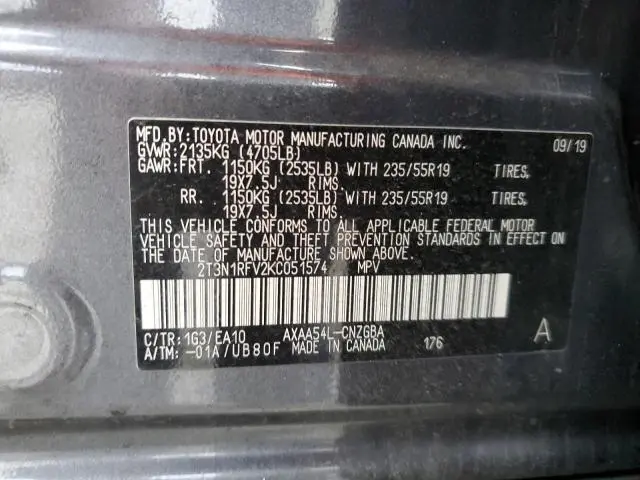 2019 TOYOTA RAV4 LIMITED  