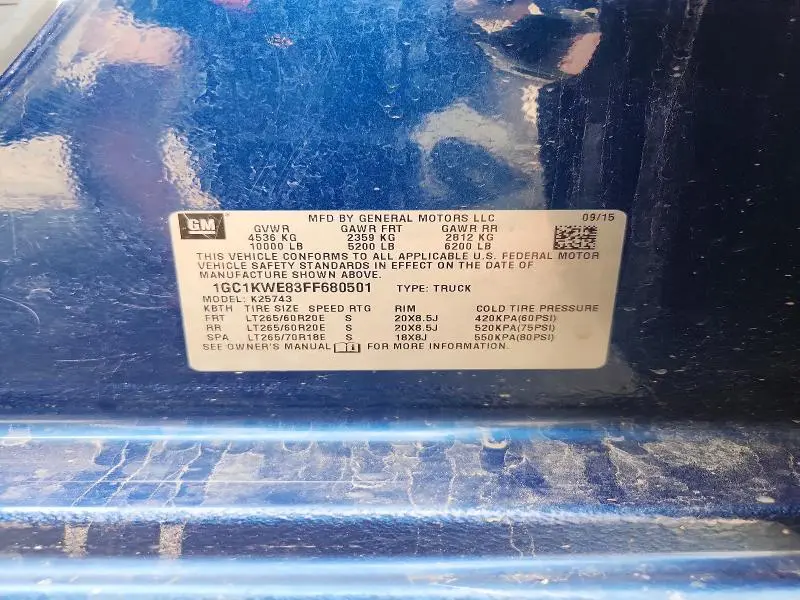 2015 CHEVROLET SILVERADO K2500 HEAVY DUTY LTZ  