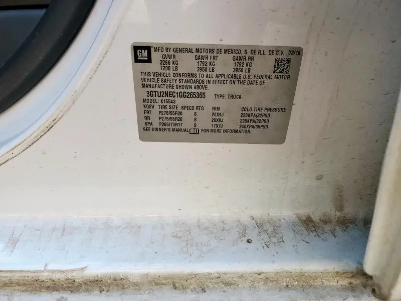 2016 GMC SIERRA K1500 SLT  