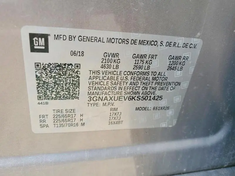 2019 CHEVROLET EQUINOX LT  