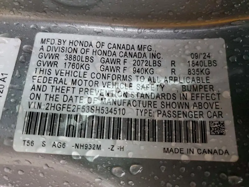 2025 HONDA CIVIC SPORT  