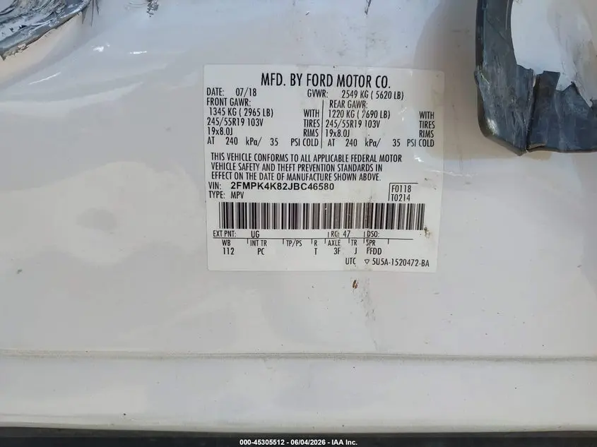 2018 FORD EDGE TITANIUM