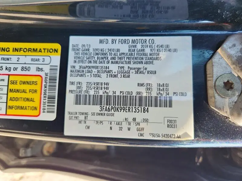 2014 FORD FUSION TITANIUM  