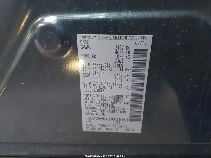 2015 NISSAN ROGUE SL