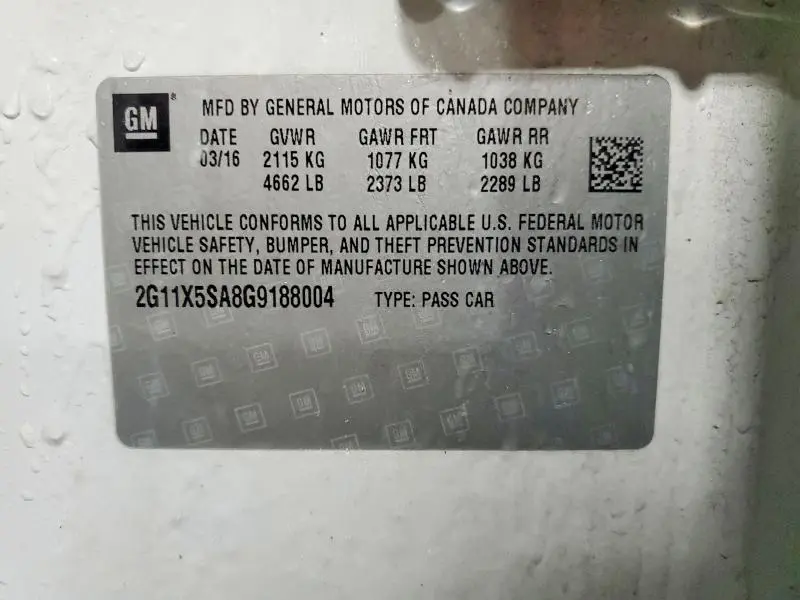 2016 CHEVROLET IMPALA LS  