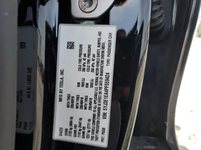 2023 TESLA MODEL 3 