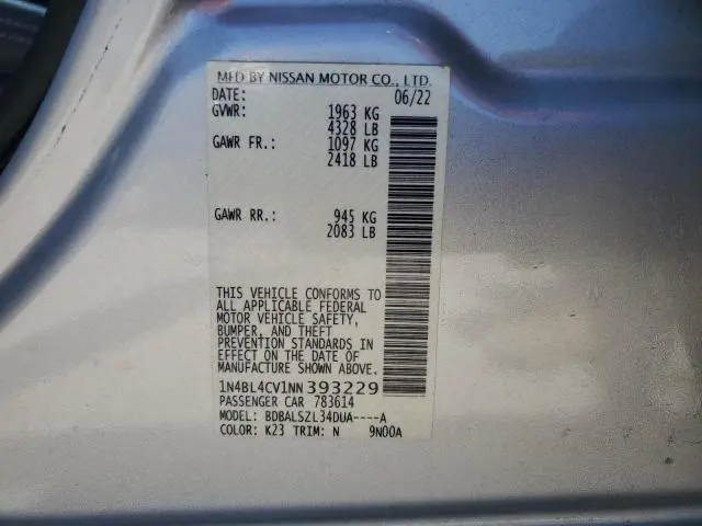 2022 NISSAN ALTIMA SR  