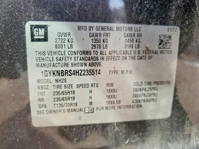 2017 CADILLAC XT5 LUXURY  