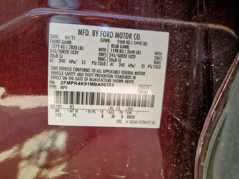 2021 FORD EDGE TITANIUM  