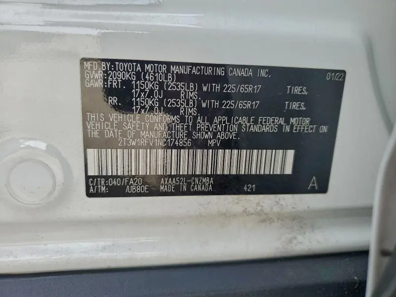 2022 TOYOTA RAV4 XLE  