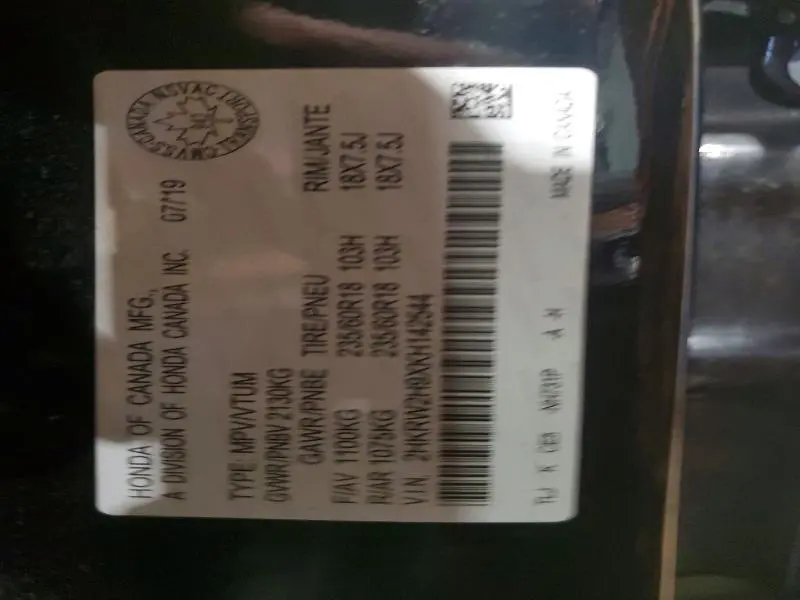 2019 HONDA CR-V TOURING  