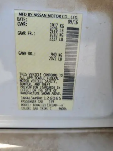 2017 NISSAN ALTIMA 2.5  