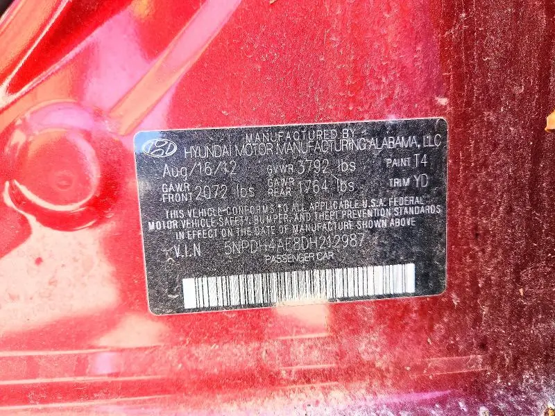 2013 HYUNDAI ELANTRA GLS  