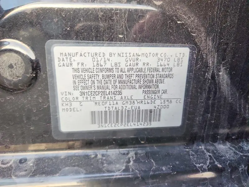 2014 NISSAN VERSA NOTE S  