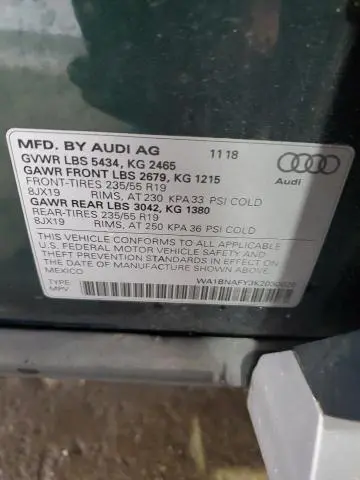 2019 AUDI Q5 PREMIUM PLUS  
