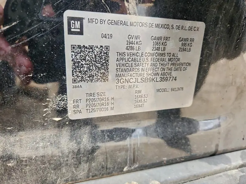 2019 CHEVROLET TRAX 1LT  