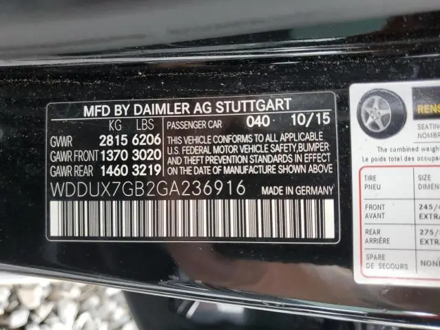 2016 MERCEDES-BENZ S MERCEDES-MAYBACH S600  