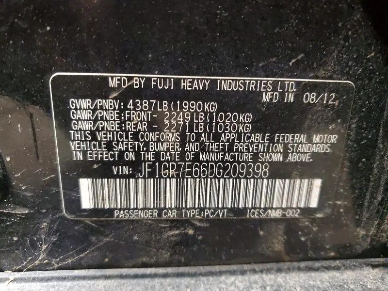 2013 SUBARU IMPREZA WRX  
