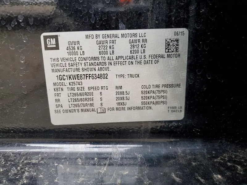 2015 CHEVROLET SILVERADO K2500 HEAVY DUTY LTZ  