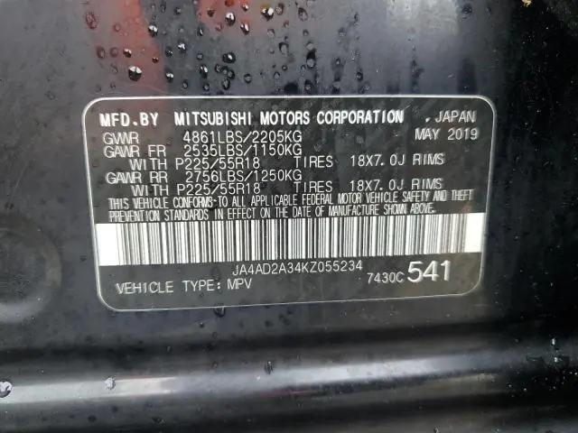 2019 MITSUBISHI OUTLANDER ES