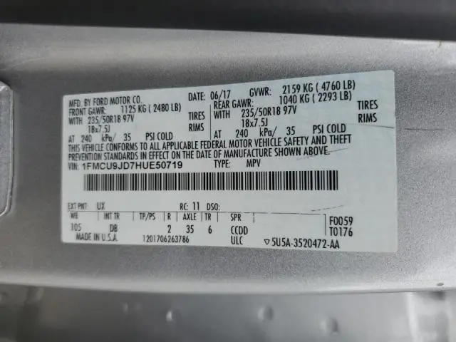 2017 FORD ESCAPE TITANIUM  