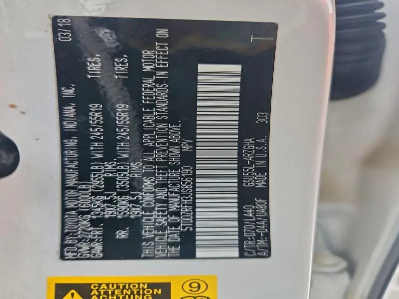 2018 TOYOTA HIGHLANDER LIMITED  