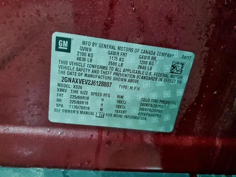 2018 CHEVROLET EQUINOX PREMIER  