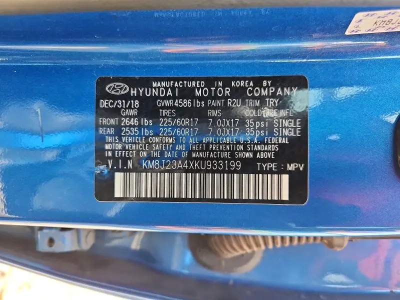 2019 HYUNDAI TUCSON SE  
