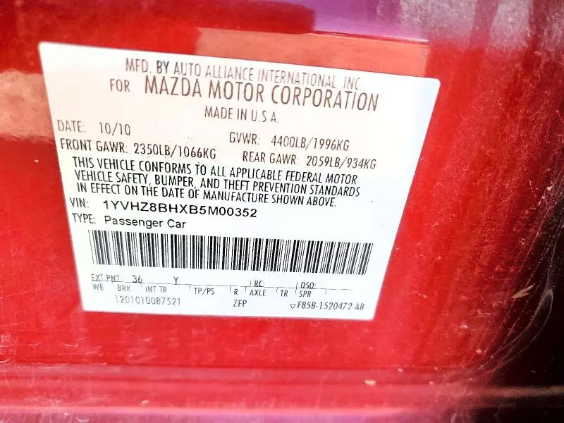 2011 MAZDA 6 I  