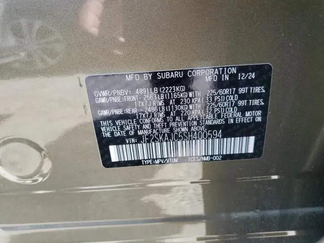 2025 SUBARU FORESTER WILDERNESS